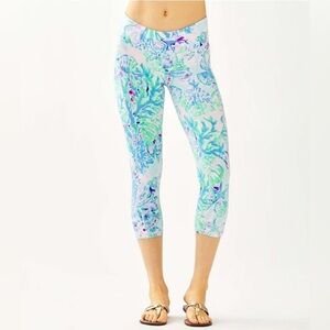 Lilly Pulitzer Luxletic Weekender‎ Cropped Leggings Craysea Preppy Athleisure